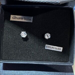 White Topaz Stud Earrings